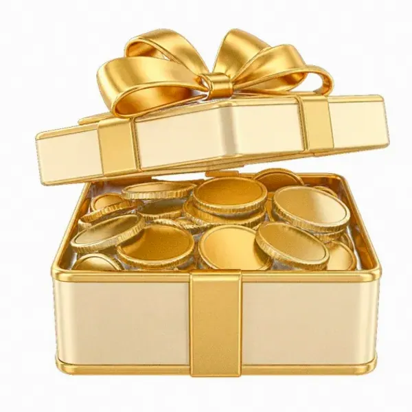 Gift box with coins — Kingdom