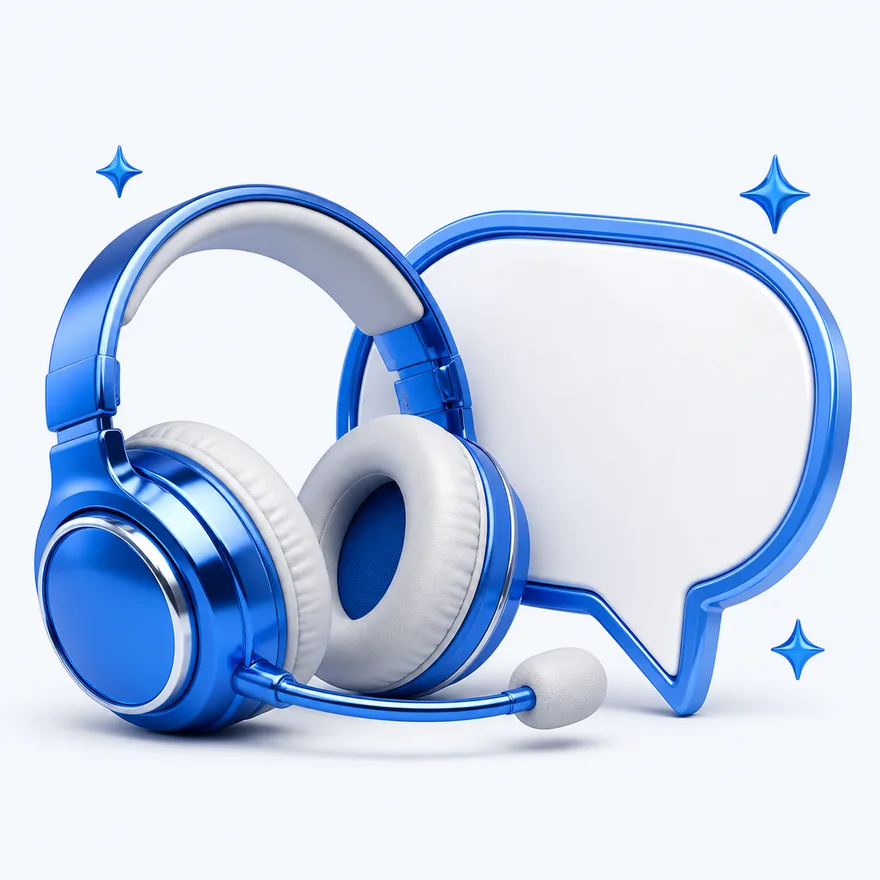 Headset with speech bubble — Kingdom